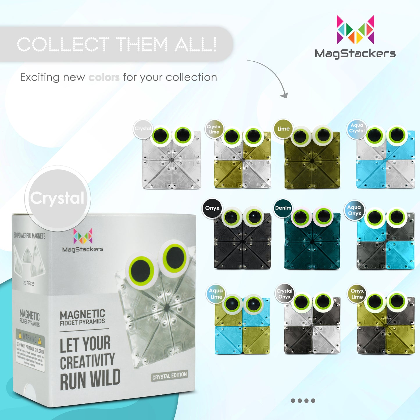 MagStackers - Magnetic Building Pyramids - Crystal