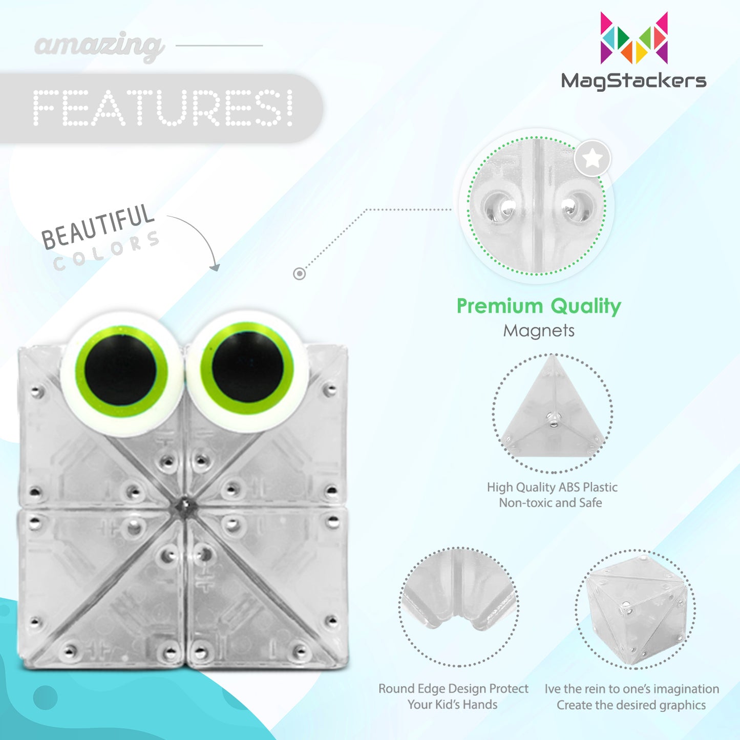 MagStackers - Magnetic Building Pyramids - Crystal