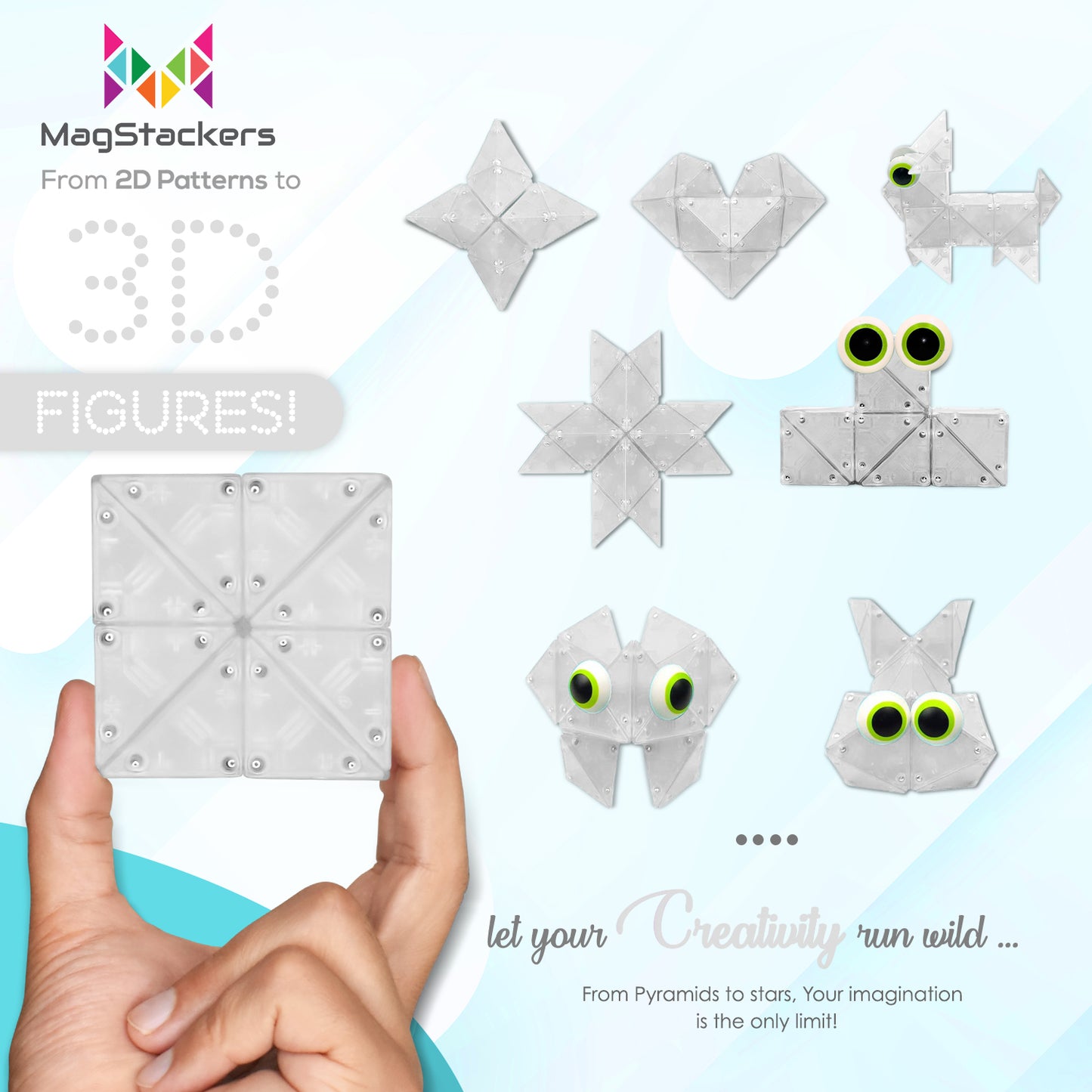 MagStackers - Magnetic Building Pyramids - Crystal