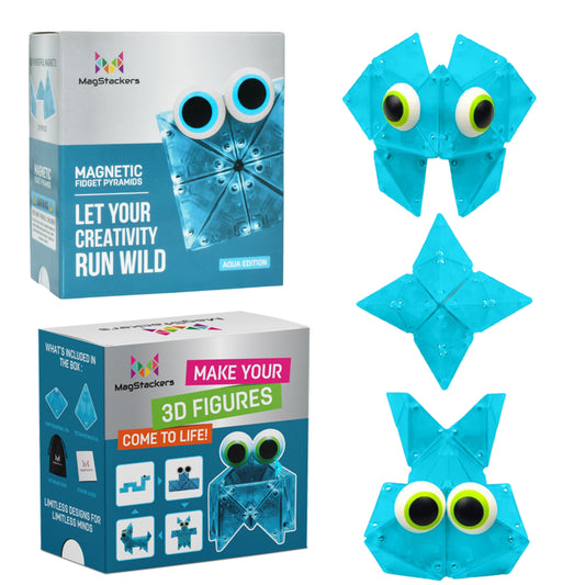 MagStackers - Magnetic Building Pyramids - Aqua