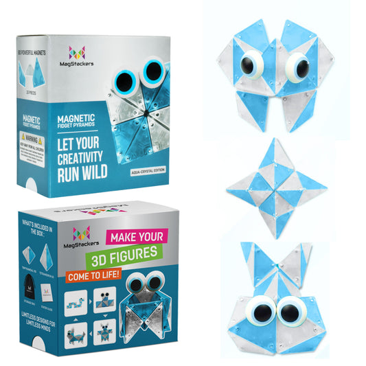 MagStackers - Magnetic Building Pyramids - Aqua-Crystal